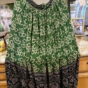 Green and Black Maxi Skirt